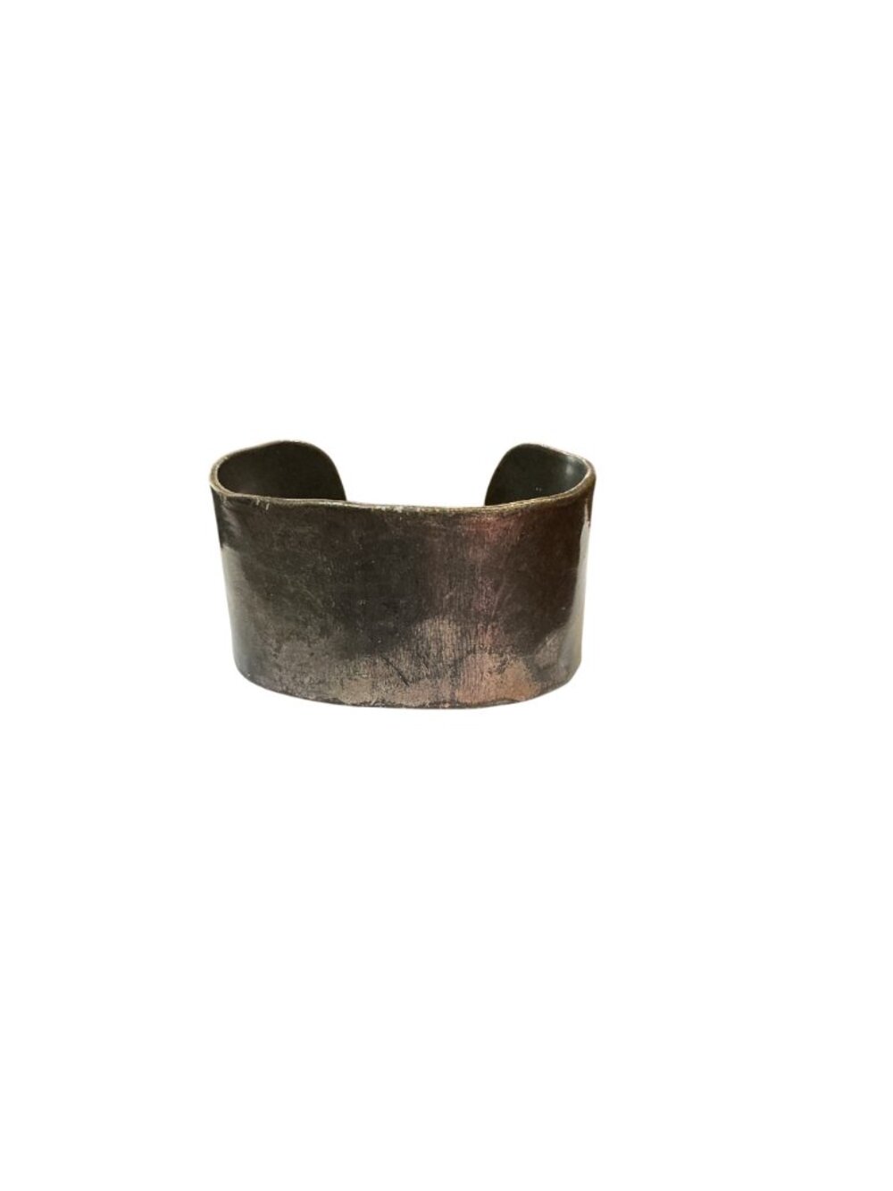 Vintage Hammered Bronze-Tone Wide Cuff Bracelet - Picture 2 of 5
